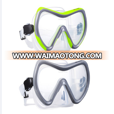 Professional diver easy adjust wide vision tempered glass scuba diving mask