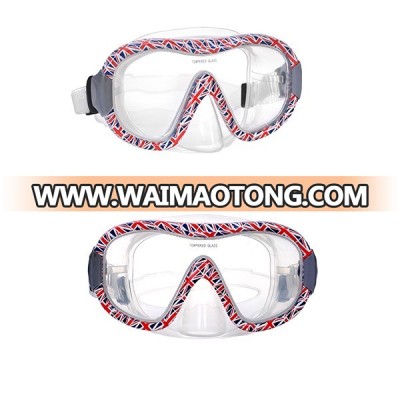 Printed wider vision freediving glasses funny dive china diving mask